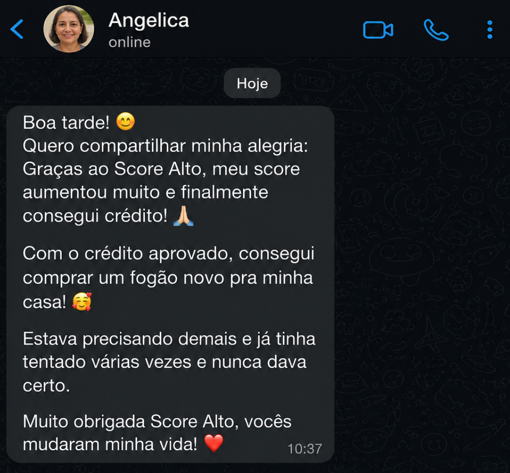 Depoimento de Angelica no WhatsApp
